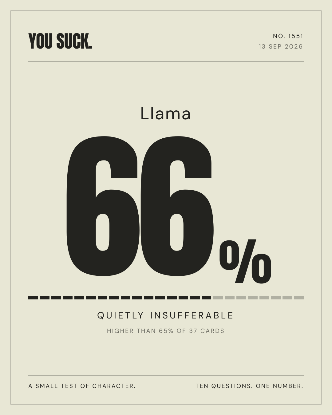 Llama — 66%