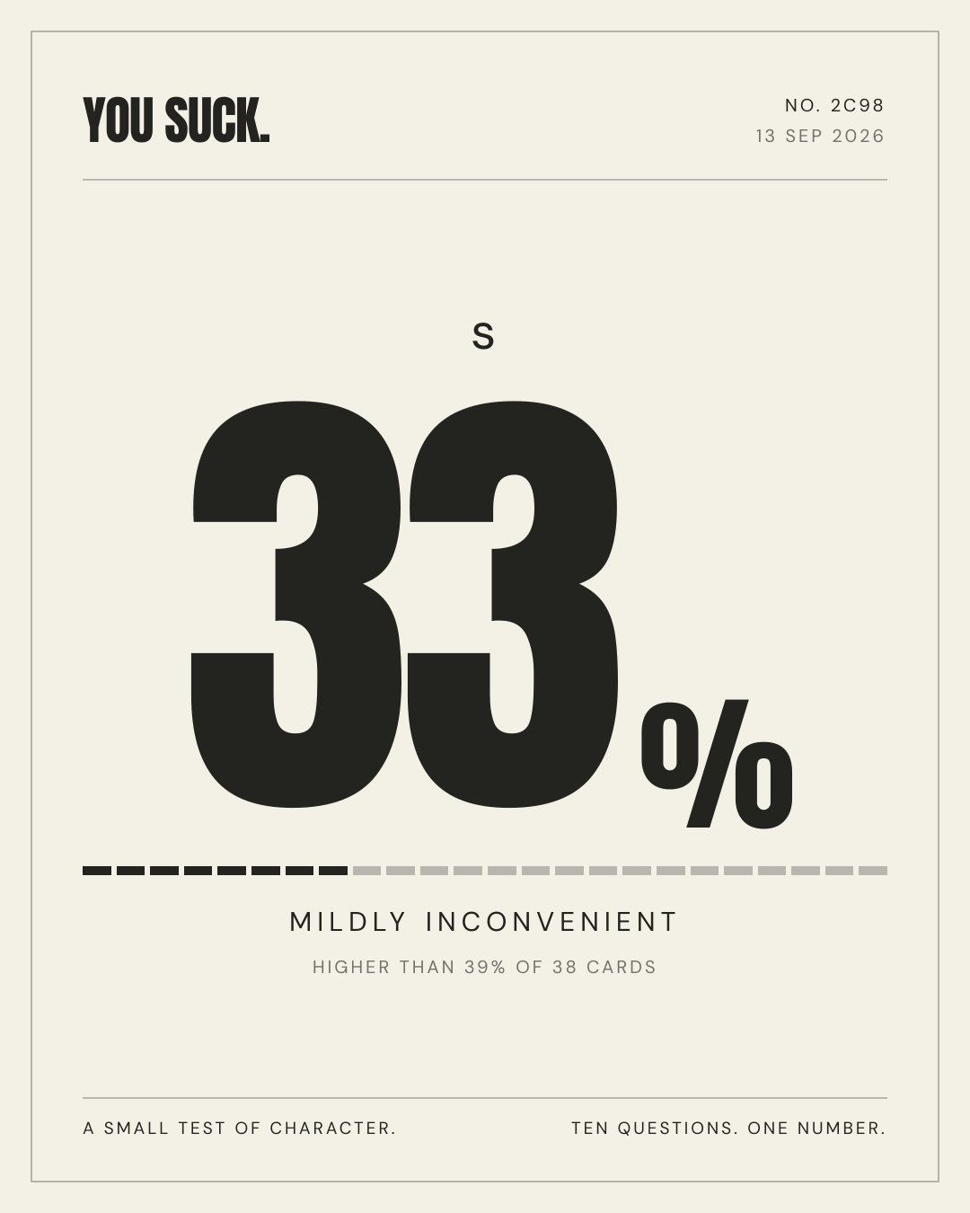 s — 33%