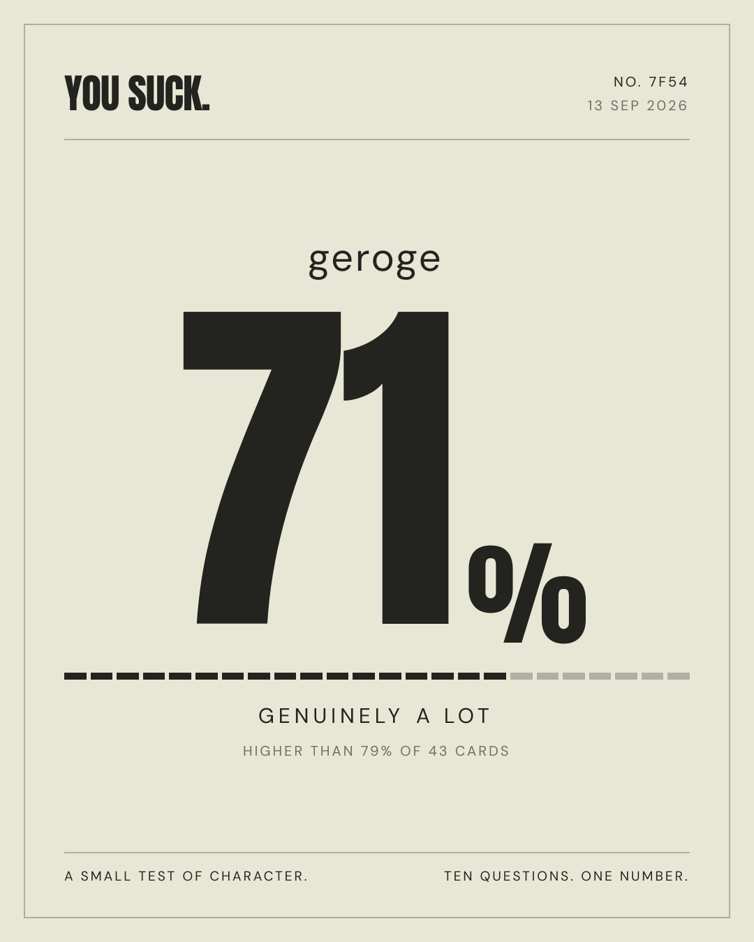 geroge — 71%